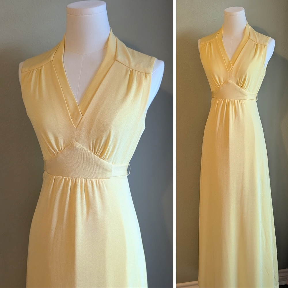 Roberta California Women's Vintage 70s Maxi Dress Party Hostess Size Small Lined